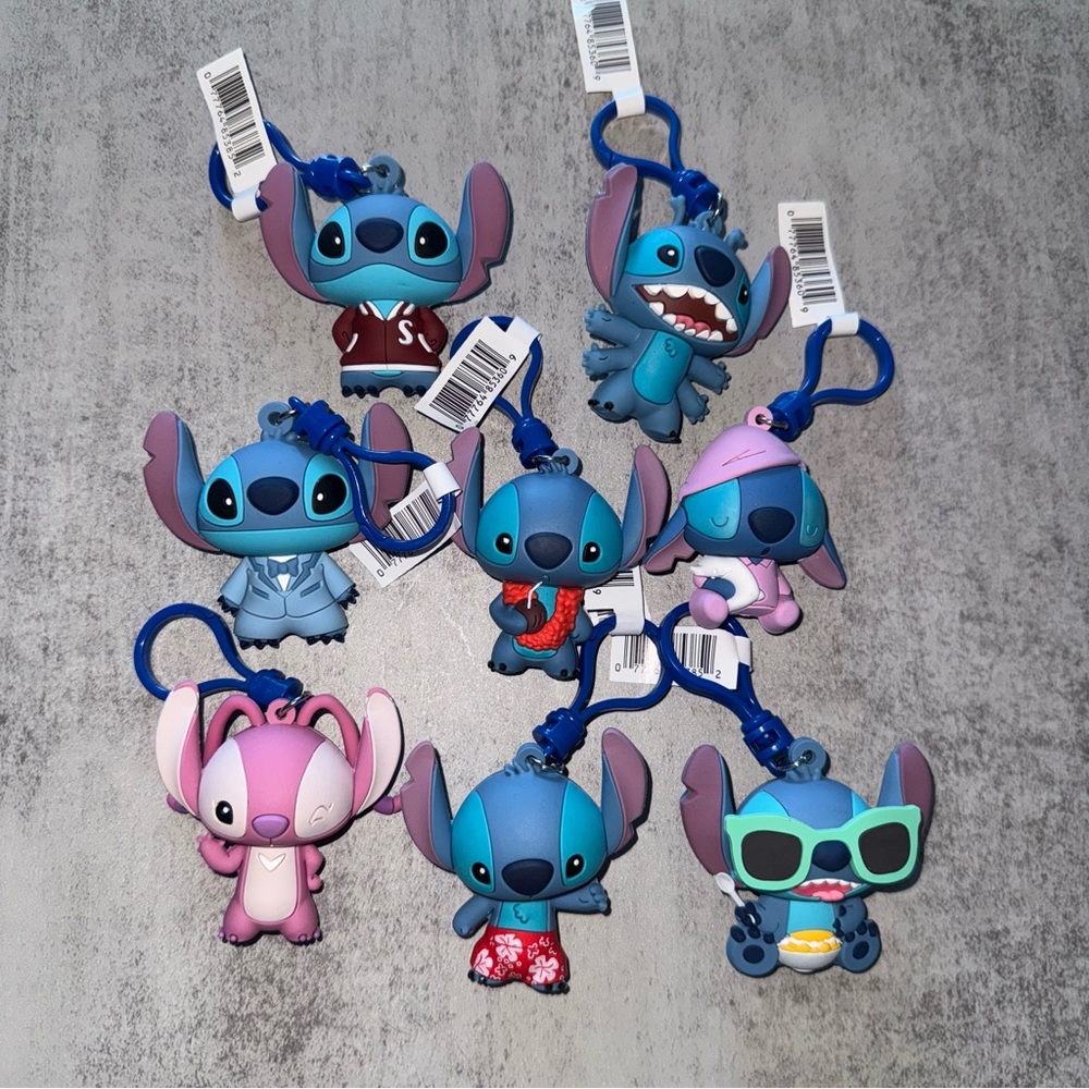 Set of 8 Stitch Keychains